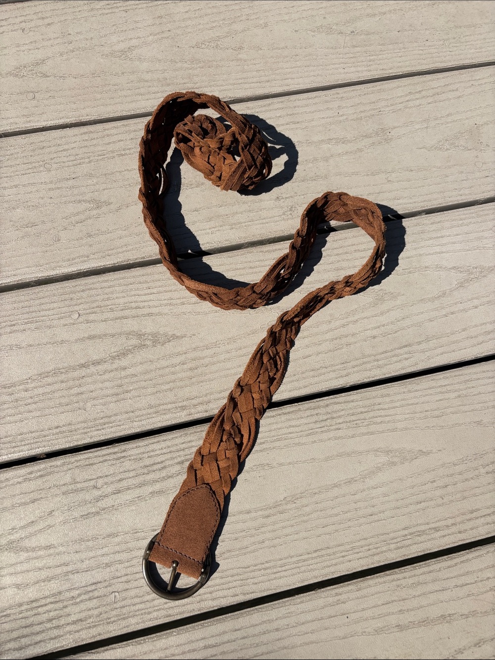 Lucky Brand Brown Braided Leather Belt